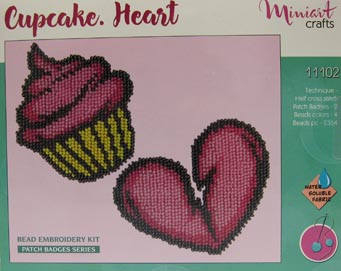 Perlenstick-Set Badge Cupcake & Heart